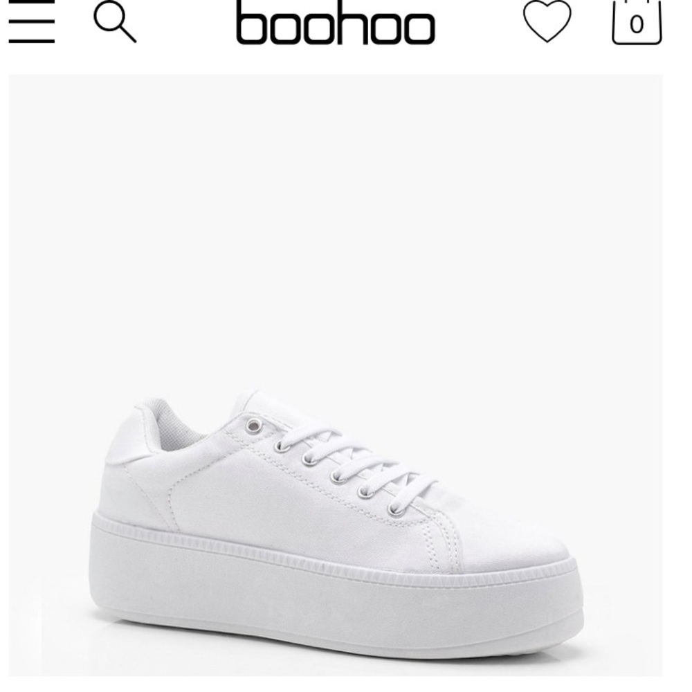 White Lace Up Platform Sneaker